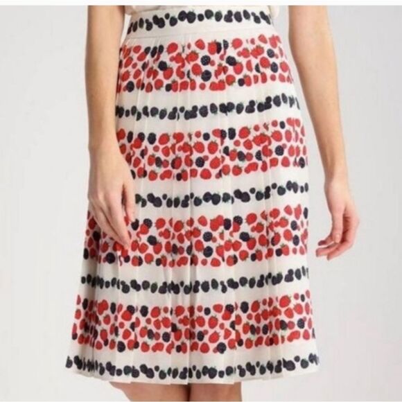 Jcrew Berry Pleated Skirt Size Tall 10 - Picture 2 of 16